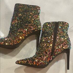 INC International Concepts Sparkling Sequin Heeled Boots
